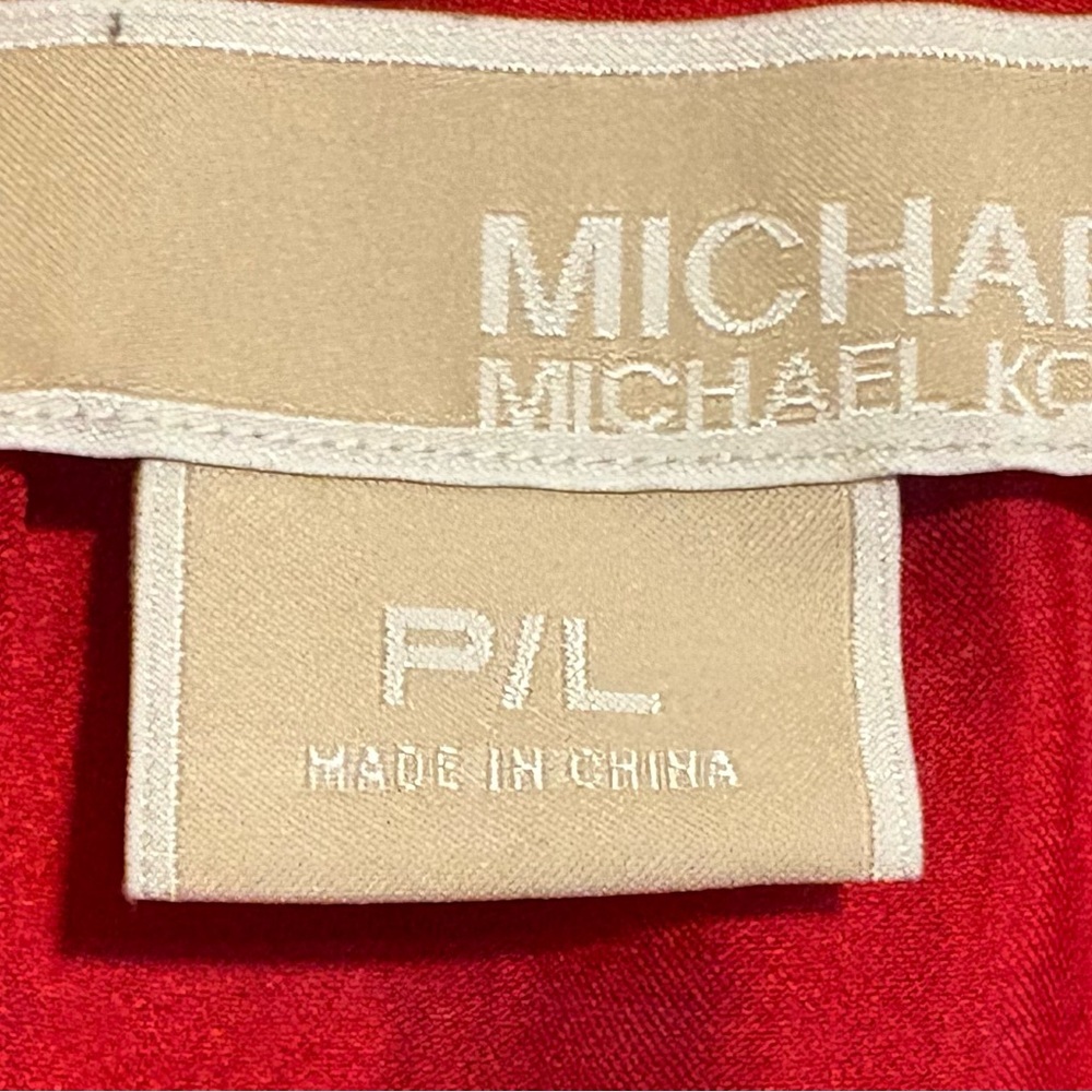 Michael Kors Red V-Neck Blouse - Picture 4 of 4